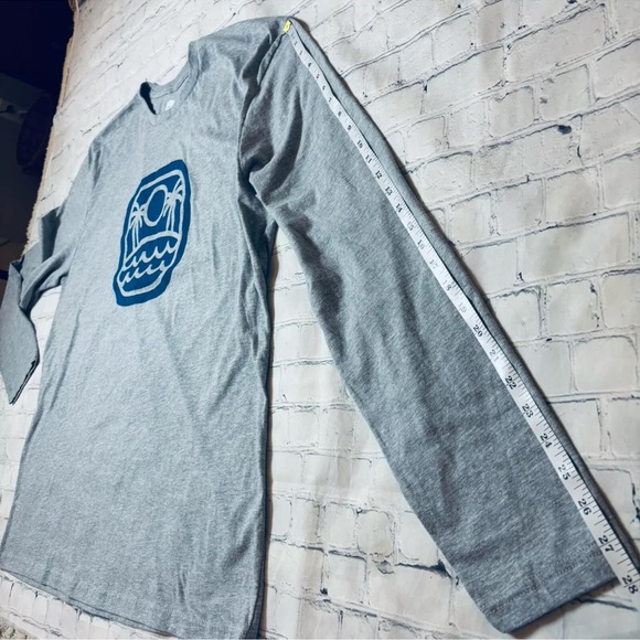 WOHVEN Men's 2X Gray Tropical Vacation Graphic T-Shirt Cotton Blend Long Sleeve - Picture 5 of 7